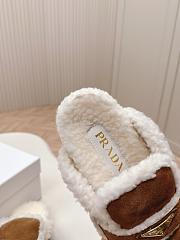 Prada Suede and Shearling Slippers Cinnamon - 5