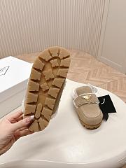 Prada Suede and Shearling Slippers Ecru - 6