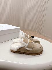 Prada Suede and Shearling Slippers Ecru - 2