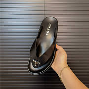 Prada Triangle-Logo Flip Flops Black - 5