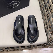Prada Triangle-Logo Flip Flops Black - 4