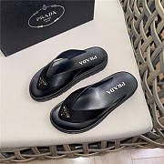 Prada Triangle-Logo Flip Flops Black - 2