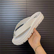 Prada Triangle-Logo Flip Flops White - 5