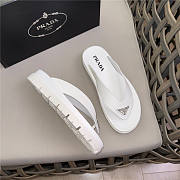 Prada Triangle-Logo Flip Flops White - 3