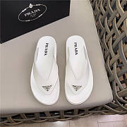 Prada Triangle-Logo Flip Flops White - 2