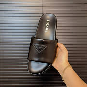 Prada Triangle-logo Pool Slides Black - 5