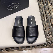 Prada Triangle-logo Pool Slides Black - 4