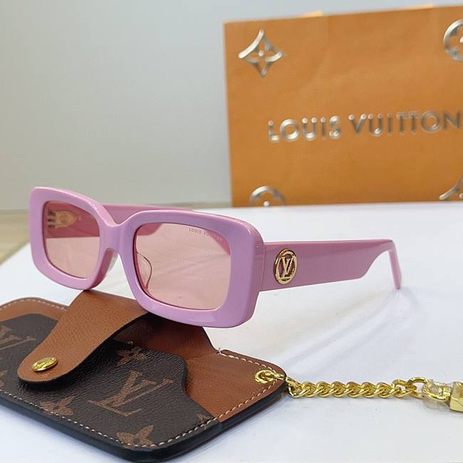 LV Circle Rectangle Sunglasses Pink Z2421W - 1