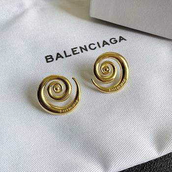 Balenciaga Earrings Gold Spiral 635851