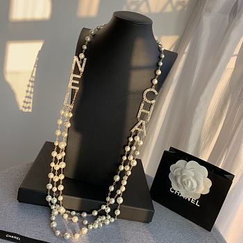 Chanel Necklace Gold Pearl 63