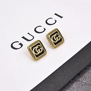 Gucci Earrings Gold Black Square 303 - 5