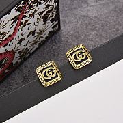 Gucci Earrings Gold Black Square 303 - 4