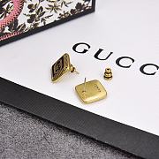 Gucci Earrings Gold Black Square 303 - 2