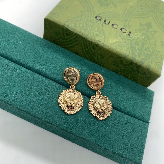 Gucci Earrings Gold Lion 06 - 1