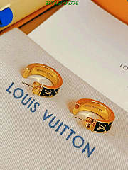 Louis Vuitton Earrings Gold Black KJ6776 - 3