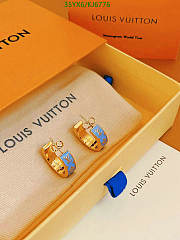 Louis Vuitton Earrings Gold Blue KJ6776 - 5