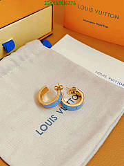 Louis Vuitton Earrings Gold Blue KJ6776 - 4