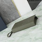 Dior Khaki Embossed Triangle Clutch B930270 Size 27x19x6cm - 6