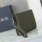 Dior Khaki Embossed Triangle Clutch B930270 Size 27x19x6cm - 5