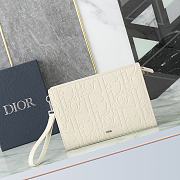 Dior White Embossed Triangle Clutch B930269 Size 27x19x6cm - 1
