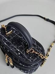Dior Caro Vanity Black Tweed Makeup Bag Size 16×8×9cm - 3