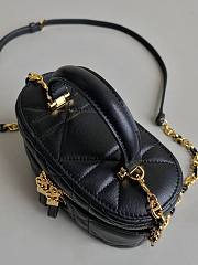 Dior Vanity Black Leather Makeup Bag Size 16×8×9cm - 4