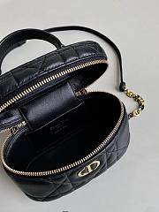 Dior Vanity Black Leather Makeup Bag Size 16×8×9cm - 2
