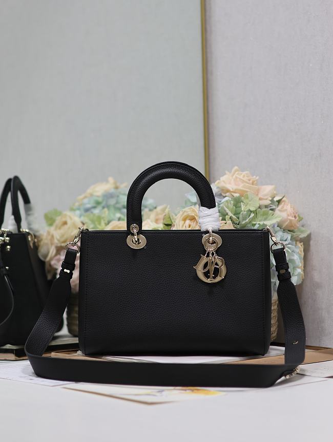 Dior Litchi Leather Bag Black Size 30x120x13cm - 1