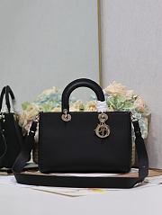 Dior Litchi Leather Bag Black Size 30x120x13cm - 6