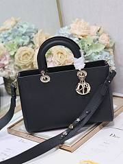 Dior Litchi Leather Bag Black Size 30x120x13cm - 5