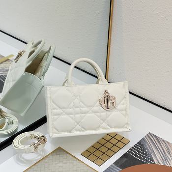 Dior Mini Book Tote Handbag White B930495 Size 21x13x7cm