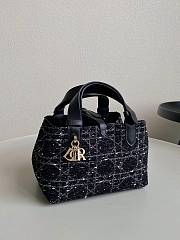 Dior Toujours Handbag Tweed Trumpet Black Size 23×15×15cm - 6