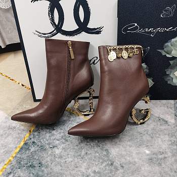 Dolce & Gabbana Classic Ankle Lamoda Brown Leather Boots