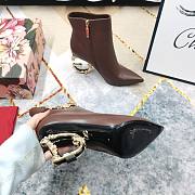 Dolce & Gabbana Classic Ankle Lamoda Brown Leather Boots - 6
