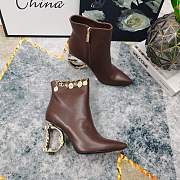 Dolce & Gabbana Classic Ankle Lamoda Brown Leather Boots - 4