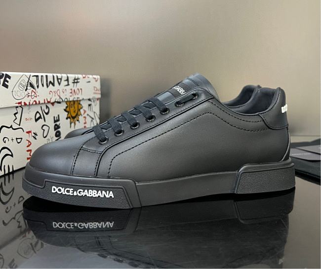 Dolce & Gabbana Calfskin Nappa Portofino Sneaker Black - 1