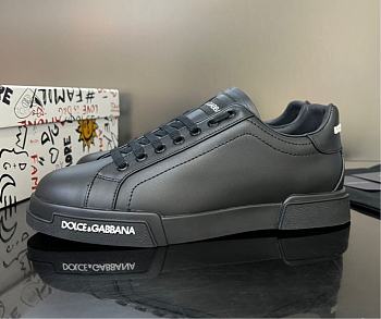 Dolce & Gabbana Calfskin Nappa Portofino Sneaker Black