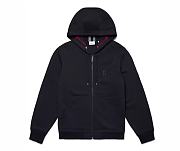Burberry Letter Graphic Cotton Blend Zip Hoodie Black - 1
