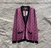 Gucci Cardigan Wool Jacquard Pink - 5