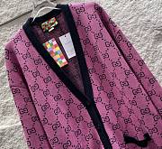Gucci Cardigan Wool Jacquard Pink - 2