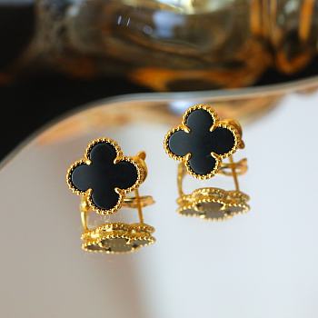 Van Cleef Vintage Alhambra Earrings Yellow Gold