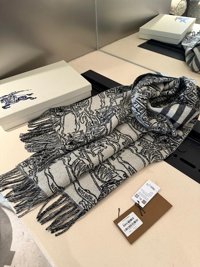 Burberry Plaid Scarf 1160 Black Size 210x45cm - 1