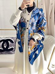 Dior Cashmere Lion Square Scalf 1117 Blue Size140x140cm - 6