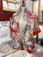 Dior Cashmere Lion Square Scalf 1117 Red Size140x140cm - 2