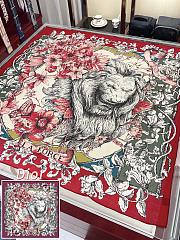 Dior Cashmere Lion Square Scalf 1117 Red Size140x140cm - 4