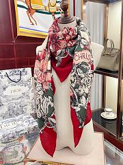 Dior Cashmere Lion Square Scalf 1117 Red Size140x140cm - 6