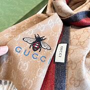 Gucci Bee Embroidery Scarf Beige 1140 Size 200x35cm - 2