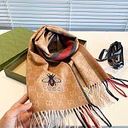 Gucci Bee Embroidery Scarf Beige 1140 Size 200x35cm - 3