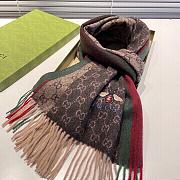 Gucci Bee Embroidery Scarf Brown 1140 Size 200x35cm - 2