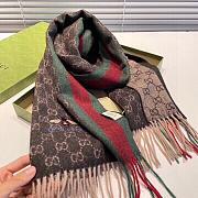 Gucci Bee Embroidery Scarf Brown 1140 Size 200x35cm - 3
